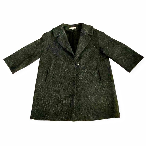CAbi Black Wool-blend Tweed Swing Jacket Blazer Coat Small - Picture 3 of 15
